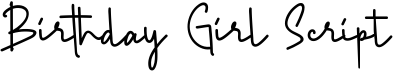 Birthday Girl Script